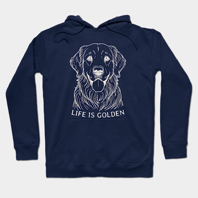 Vintage Golden Retriever Tee -  Life is Golden Design for Dog Fans with distressed texture Hoodie by Tintedturtles